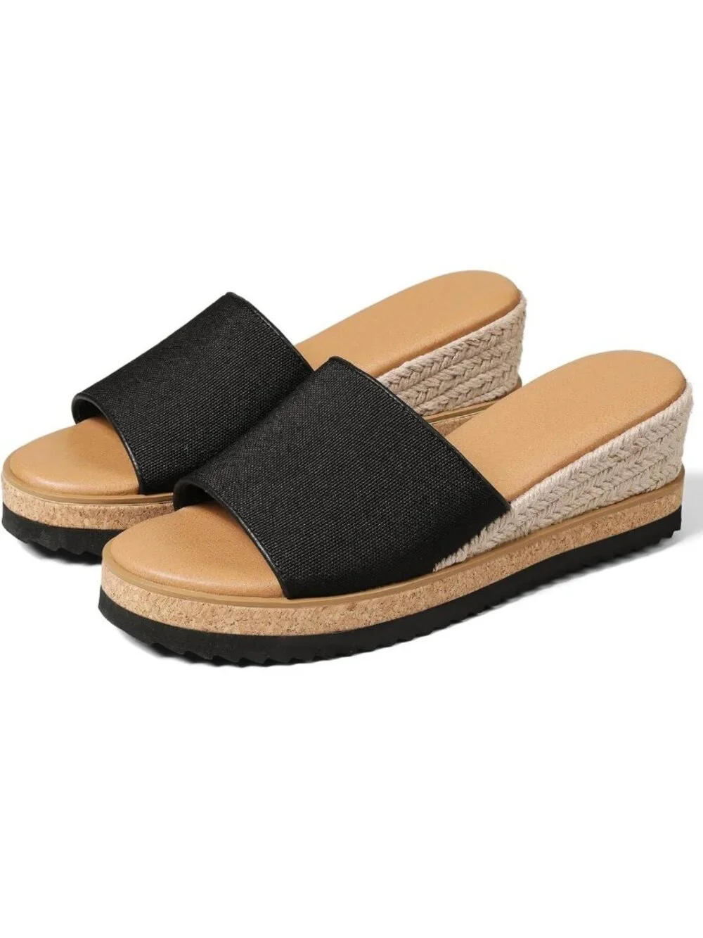 Comfortable Open Toe Wedge Sandals for Women - Stylish Summer Espadrille Slides